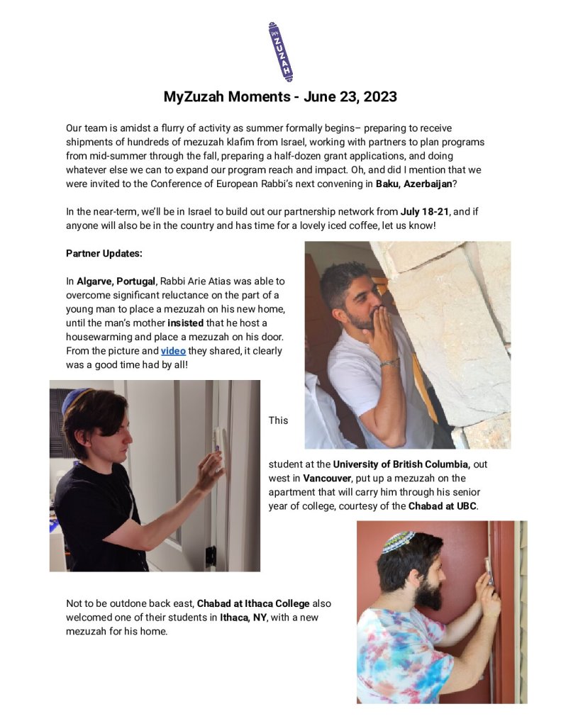 thumbnail of MyZuzah Moments – June 23, 2023